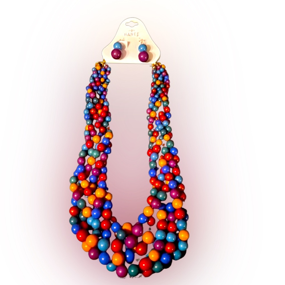 Hanee Multicolored 2pc Necklace/Earring Set